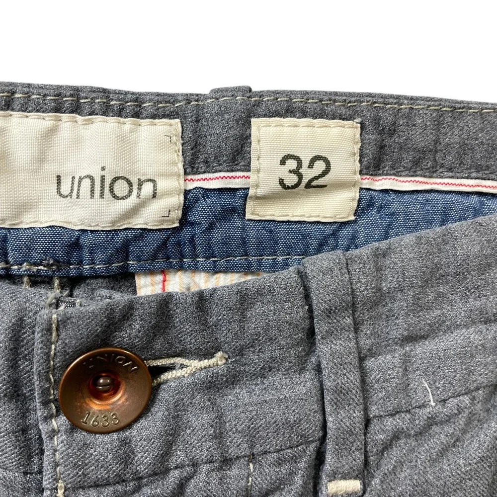 U 1633 Union 32 Grey Vintage Pants 100% Cotton‎ Straight Leg